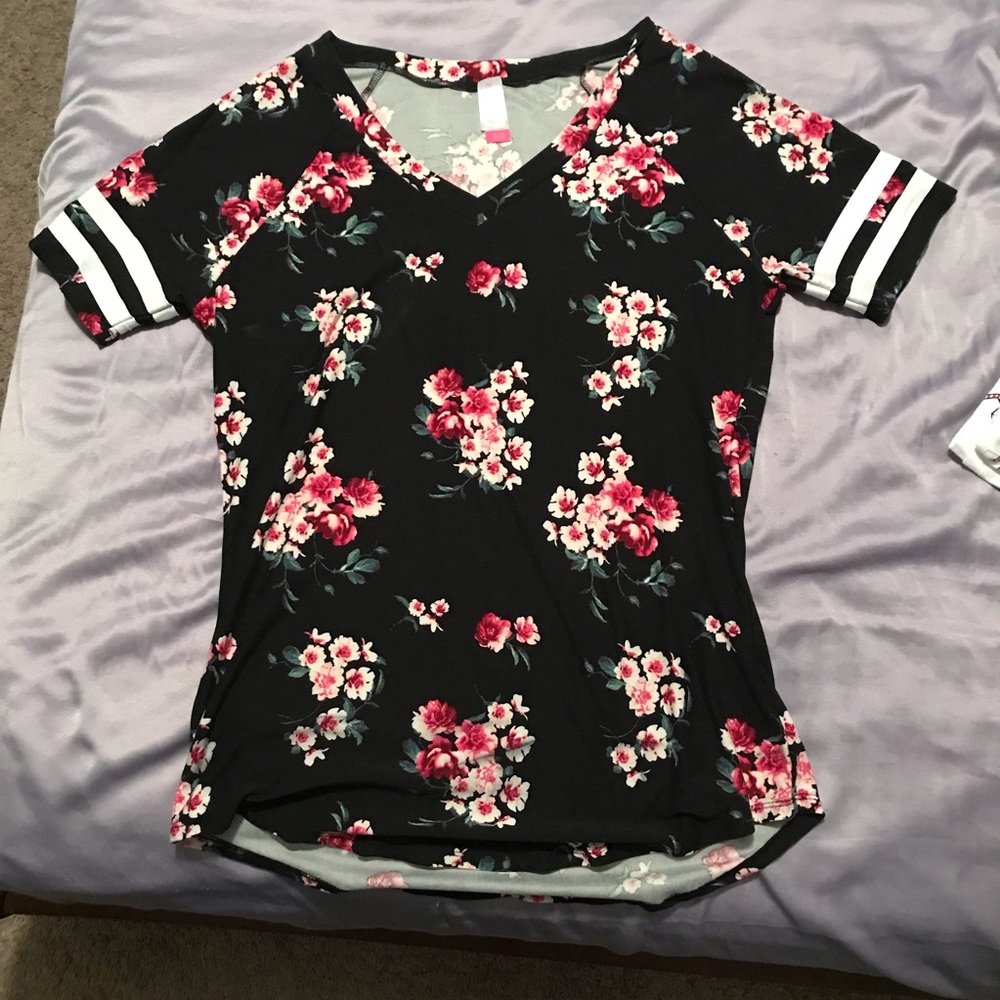 Black Floral Top